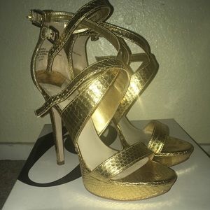 Gold Nine West heels